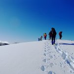 入笠山（南アルプス）　雪山登山　樹氷とアルプスの大展望