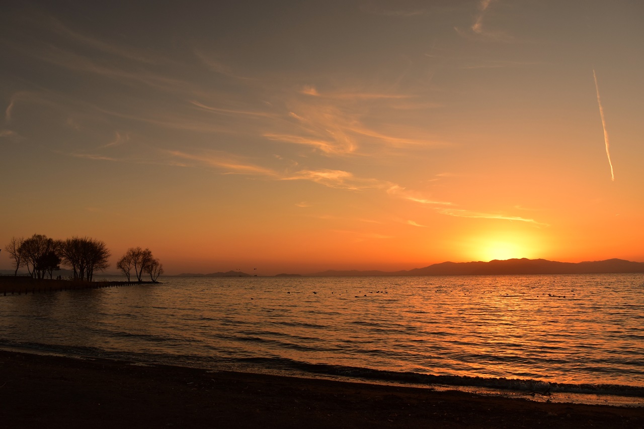 【日本の夕陽百選】長浜の夕陽・琵琶湖の絶景